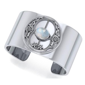 Chalice Well Rainbow Moonstone Cuff Bracelet