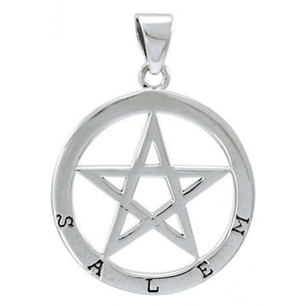 Salem Witch Pentagram Sterling Silver Pendant