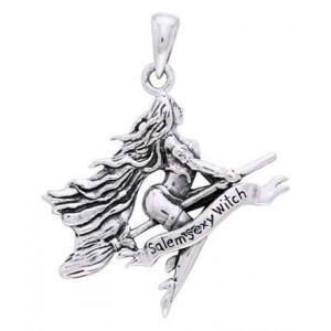 Sexy Witch Pentagram Sterling Silver Pendant