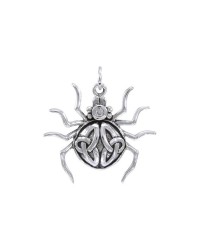 Spider with Triquetra Silver Charm