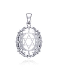 Star of David Natural Clear Quartz Pendant