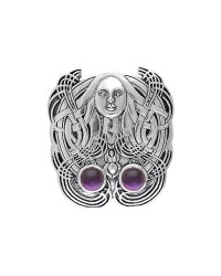 The Mother Goddess Silver Pendant with Amethyst
