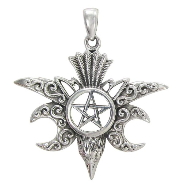 Raven Pentacle Moon Mystical Pendant