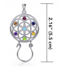 Flower of Life Charm Holder with Gemstones