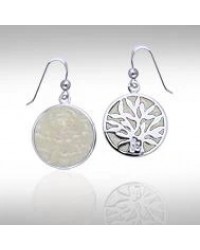 Tree of Life Mother of Pearl Silver Earrings