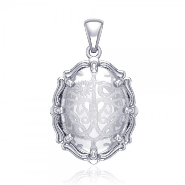 Tree of Life Natural Clear Quartz Pendant