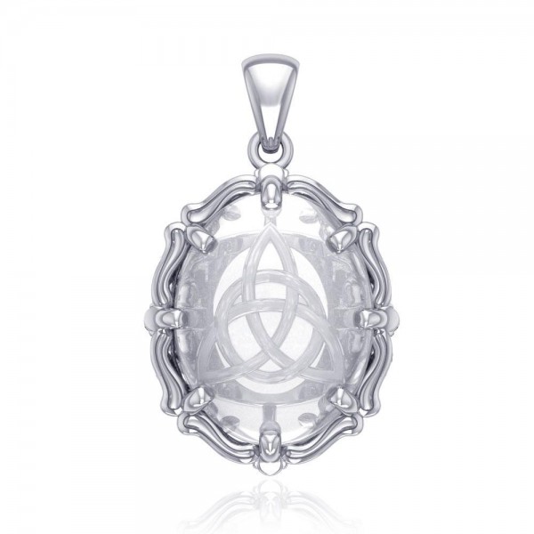 Triquetra Natural Clear Quartz Pendant