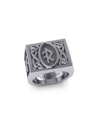 The Fifth Power of Rune Viking Mens Signet Ring