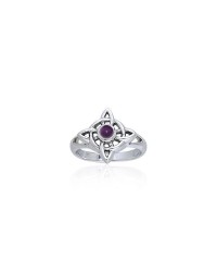 Wheel Of Being Silver and Amethyst Ring