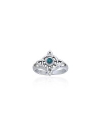 Wheel Of Being Silver and Blue Topaz Ring