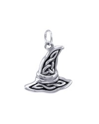 Witch's Hat with Triquetra Silver Charm