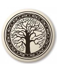 Sacred Tree of Life Porcelain Round Necklace