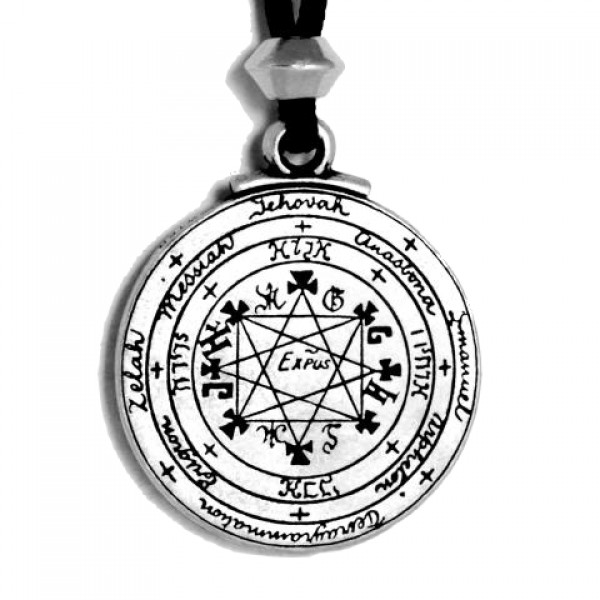 Pentacle of Solomon Talisman Pewter Necklace