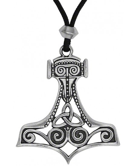 Thors Hammer Openwork Asatru Pewter Necklace