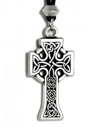 Celtic Knotwork Cross Pewter Necklace