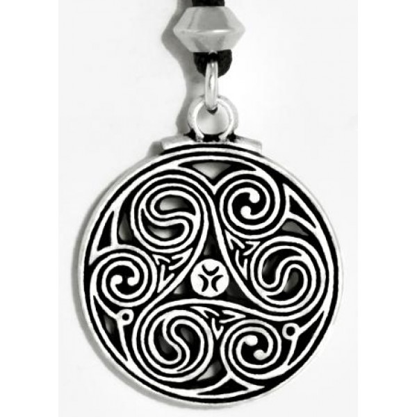 Triscele Celtic Spiral Pewter Necklace