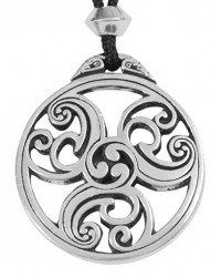 Celtic Triscele Spiral Pewter Necklace