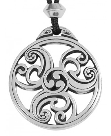 Celtic Triscele Spiral Pewter Necklace