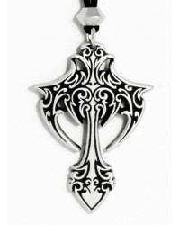 Gothic Cross Pewter Necklace