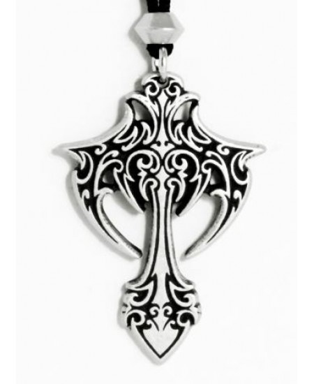Gothic Cross Pewter Necklace