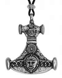 Mjolnir Thors Hammer Asatru Pewter Necklace