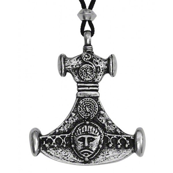 Mjolnir Thors Hammer Asatru Pewter Necklace