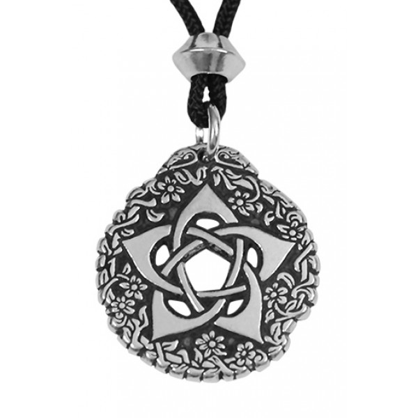 Pentacle of the Goddess Small Pewter Necklace