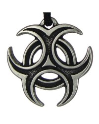 Triple Crescent Moon Witches Rune Pewter Necklace