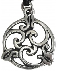 Triscele Celtic Spiral Pewter Necklace in 2 Sizes