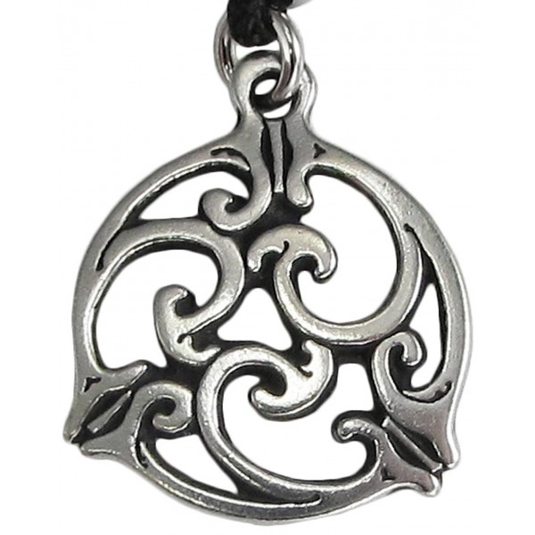 Triscele Celtic Spiral Pewter Necklace in 2 Sizes