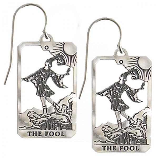 The Fool Small Tarot Card Earrings | Sterling Silver Tarot Jewelry