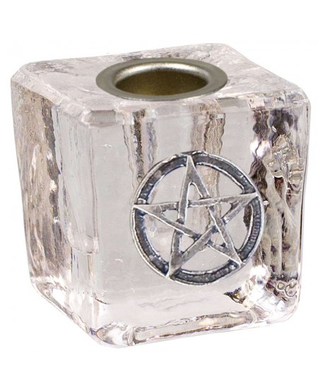 Pentacle Glass Mini Candle Holder