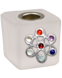 Chakra Flower Frosted Glass Mini Candle Holder