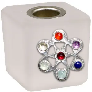 Chakra Flower Frosted Glass Mini Candle Holder