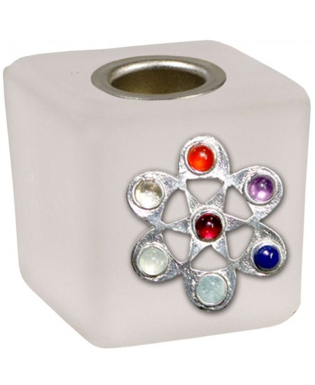 Chakra Flower Frosted Glass Mini Candle Holder