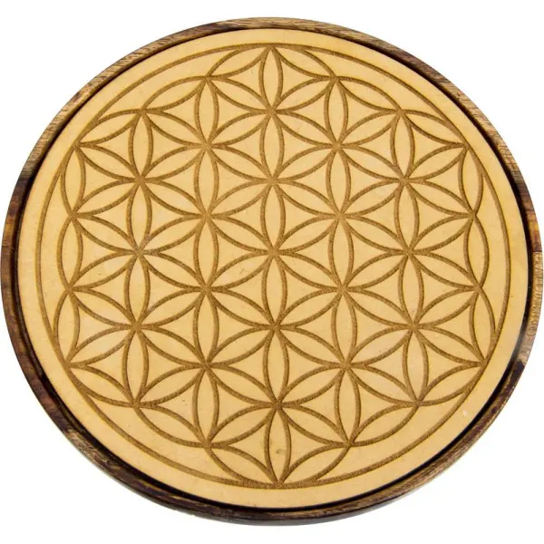 Flower of Life Wood Crystal Grid