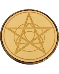 Pentacle Triquetra Wood Crystal Grid