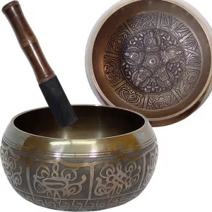 Dhyani Buddhas Large 6 Inch Embossed Singing Bowl