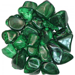 Malachite Tumbled Stones - 1 Pound Pack