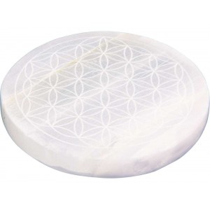 Flower of Life Selenite Charging Disk