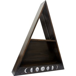 Moon Phase Wood Altar Shelf with Mirror