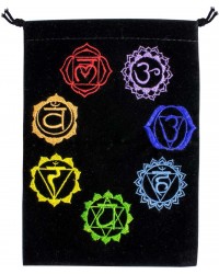 7 Chakras Embroidered Velvet Pouch