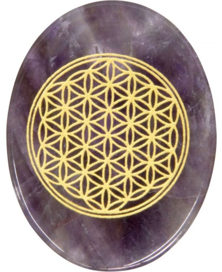 Amethyst Flower of Life Worry Stone