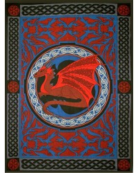 Red Celtic Dragon Tapestry