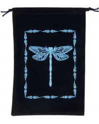 Dragonfly Embroidered Velvet Pouch