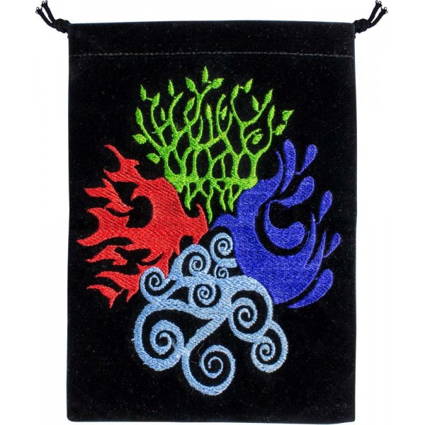 4 Elements Embroidered Velvet Pouch