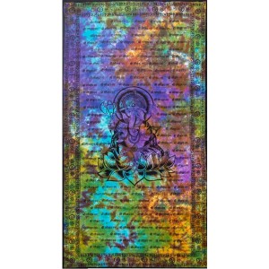 Ganesh Tie Dye Full Size Cotton Tapestry