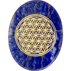 Lapis Lazuli Flower of Life Worry Stone