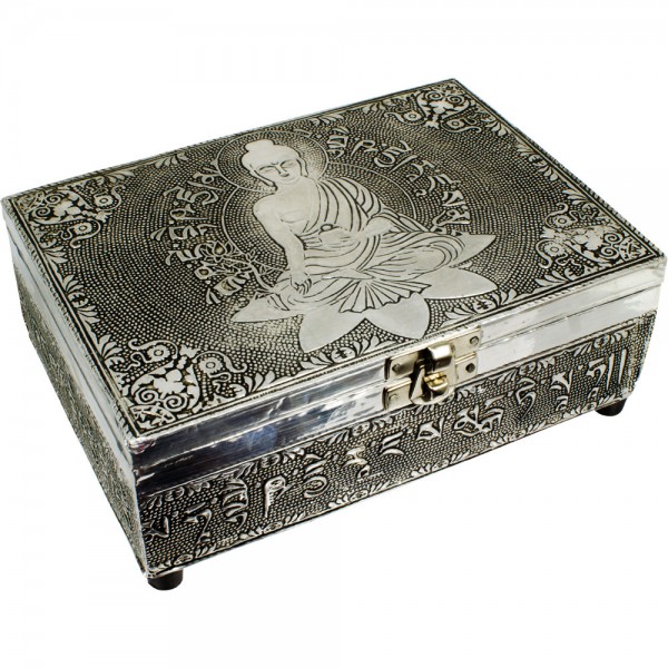 Medicine Buddha Embossed Metal Box