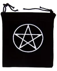 Pentacle Embroidered Small Velvet Pouch